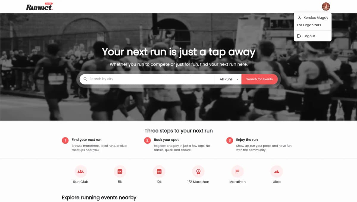 Runnet Admin Dashboard